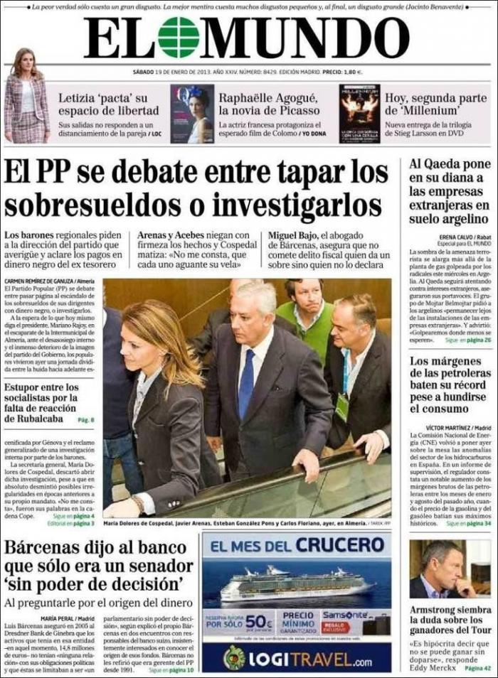 El 'caso Bárcenas' en la prensa: Los diarios españoles creen que el PP debe investigar y dar explicaciones