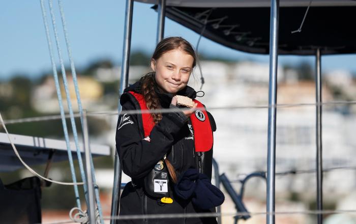 Greta Thunberg llega a Lisboa, escala previa a la Cumbre del Clima de Madrid