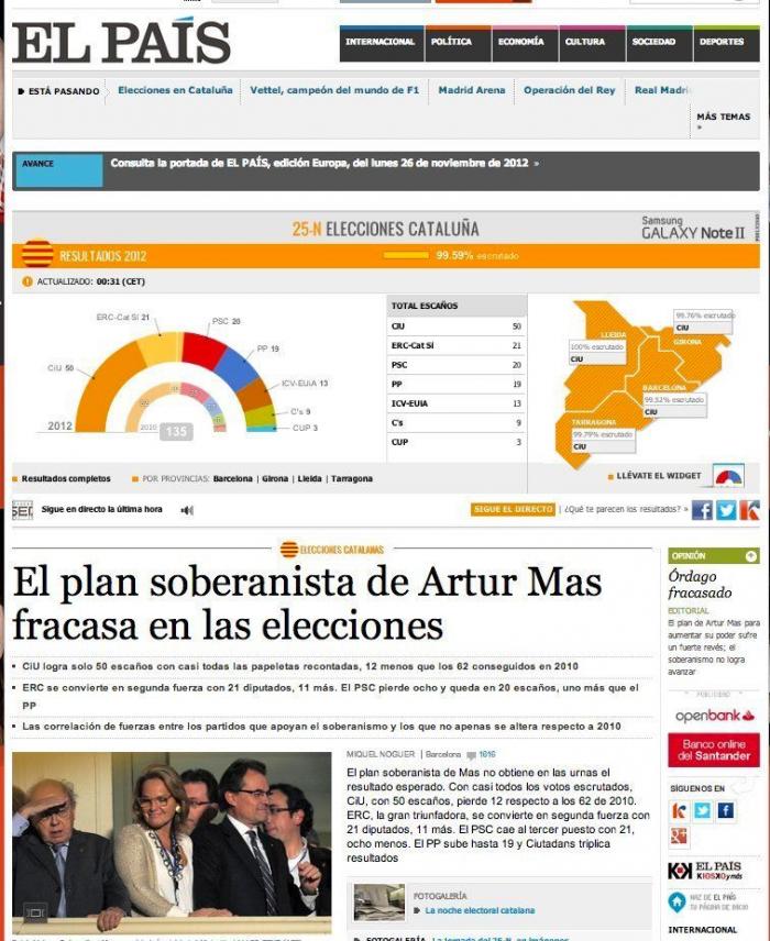 Las elecciones catalanas del 25-N en los medios de comunicación (FOTOS)