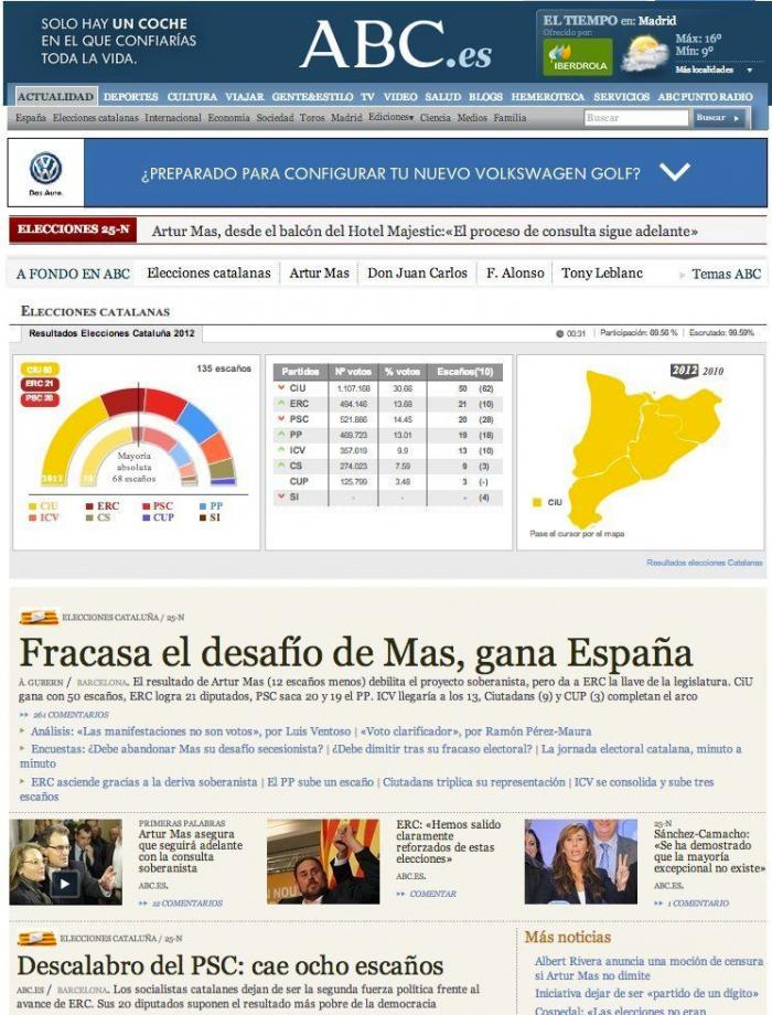 Las elecciones catalanas del 25-N en los medios de comunicación (FOTOS)