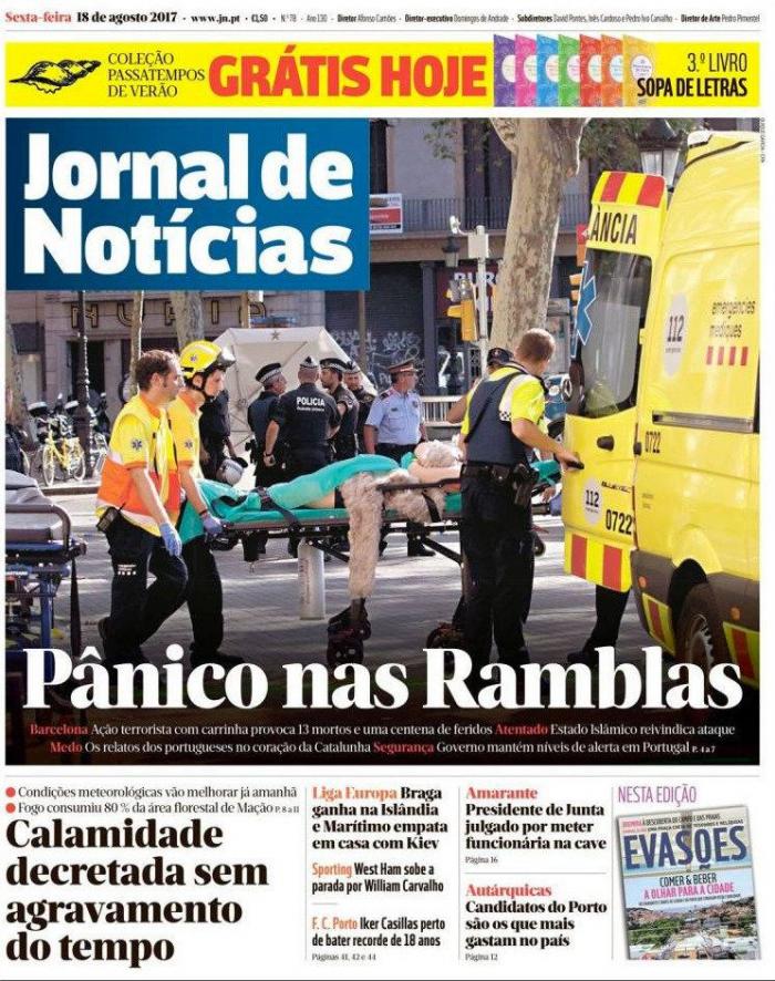 El ataque yihadista en Cataluña, en la prensa internacional