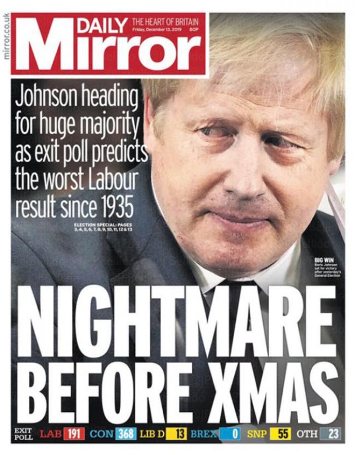 "Pesadilla antes de Navidad": así recoge la prensa británica la victoria de Johnson