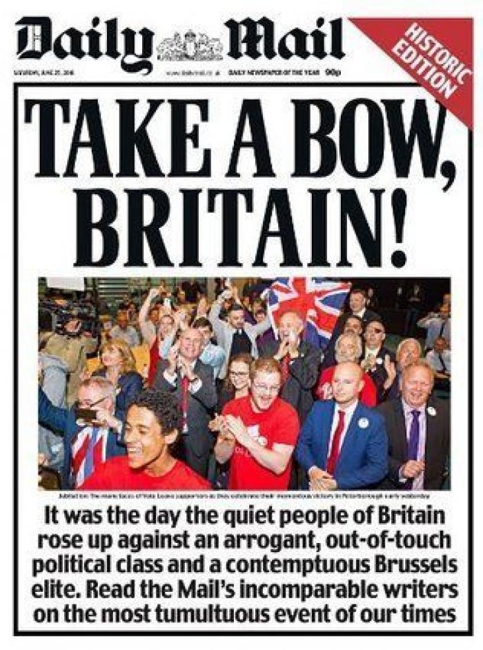 Las portadas del día después del Brexit