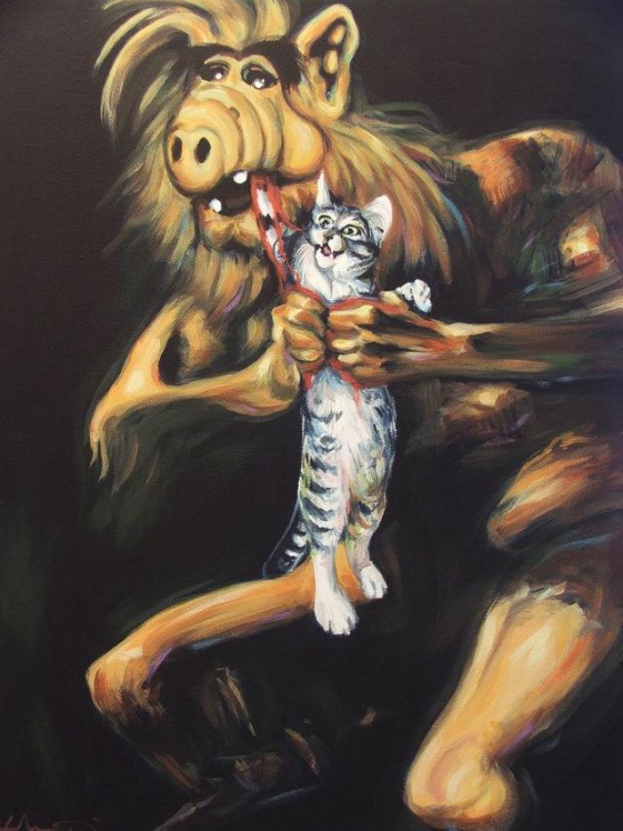 "Alf devorando a su gato" y otras reinterpretaciones muy pop de lienzos clásicos (FOTOS)