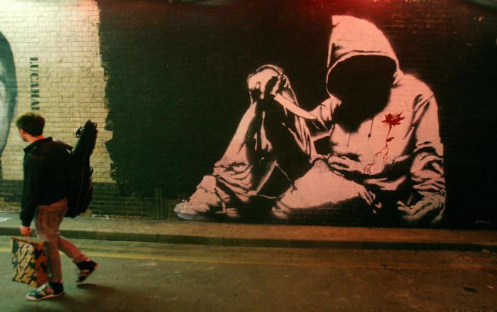 El mural navideño de Banksy que remueve conciencias sobre las personas sin hogar