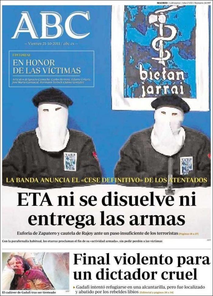 El Gobierno vasco propone a ETA un desarme "rápido, viable y efectivo"