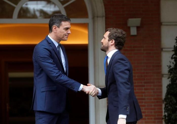 Termina la reunión entre Sánchez y Casado en La Moncloa para hablar de Cataluña, economía y el CGPJ