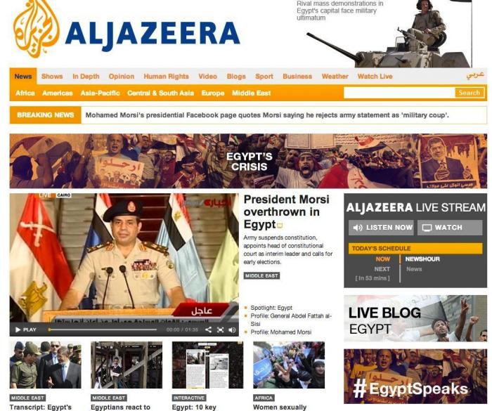 El golpe de Estado en Egipto, en los medios (FOTOS)