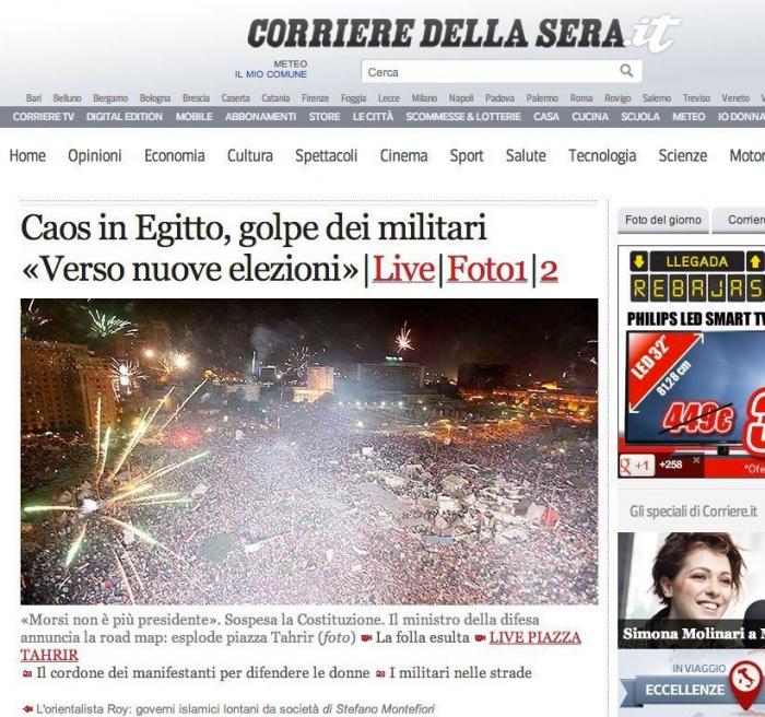 El golpe de Estado en Egipto, en los medios (FOTOS)