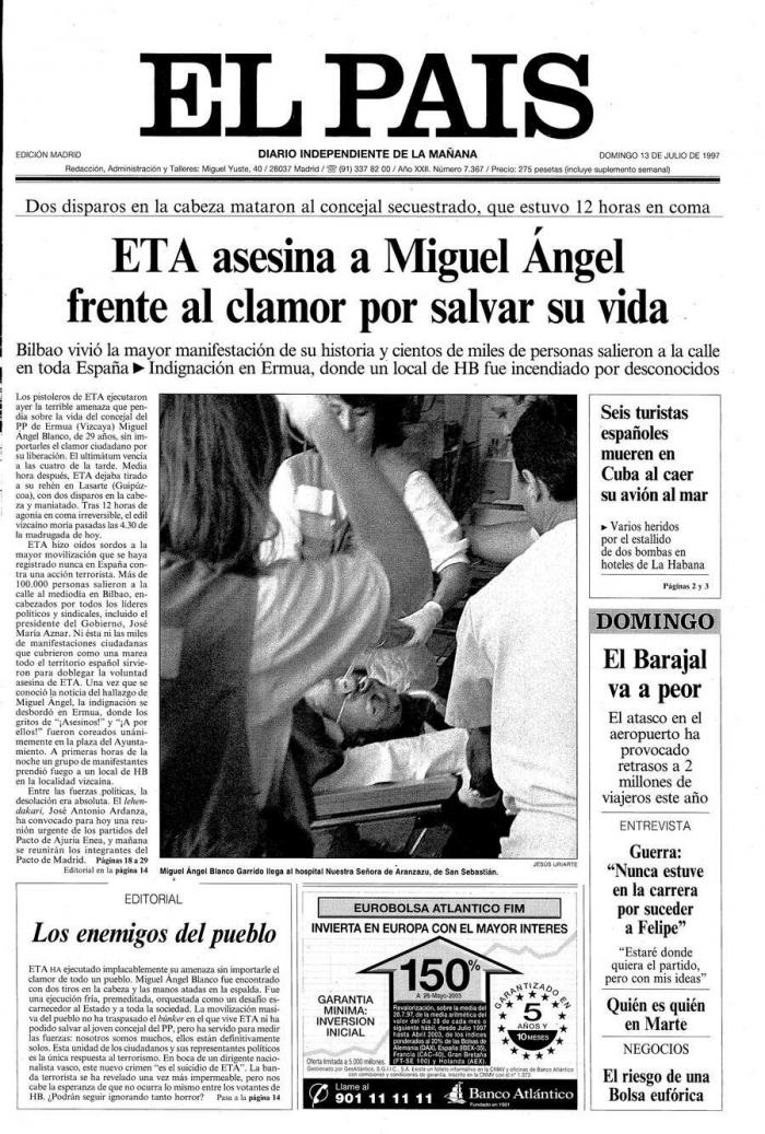 "¡Fuera, fuera!": Abucheos y pitos a Pedro Sánchez durante el homenaje a Miguel Ángel Blanco en Ermua
