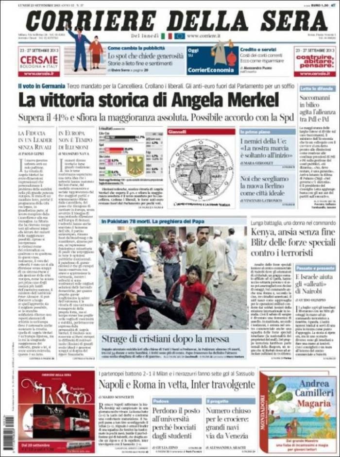 El triunfo de Merkel, en los periódicos (FOTOS)