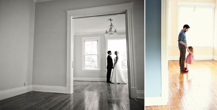 Un padre y su hija recuerdan a su madre fallecida repitiendo las fotos de su boda
