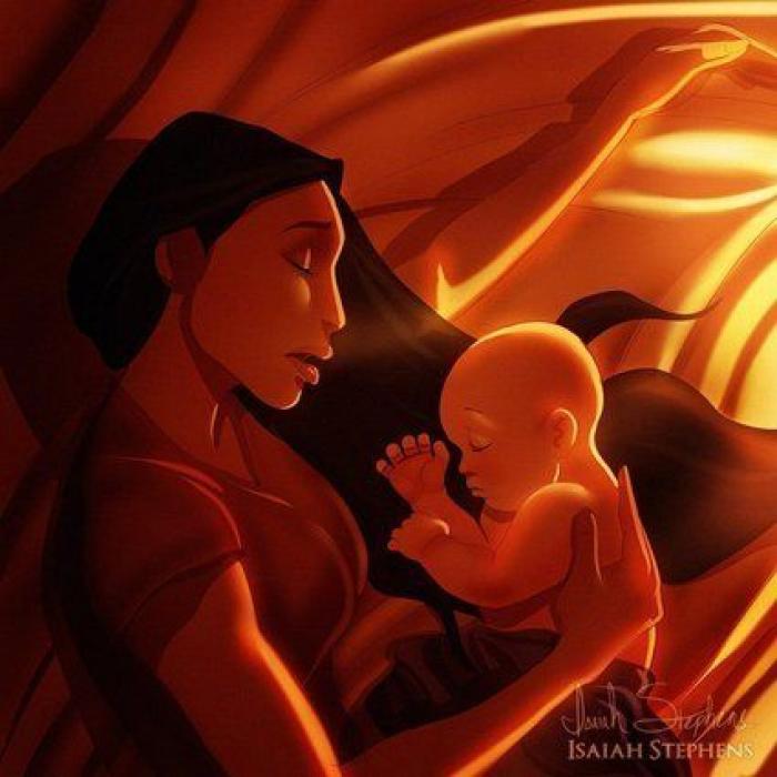 Un artista imagina a las princesas Disney siendo madres