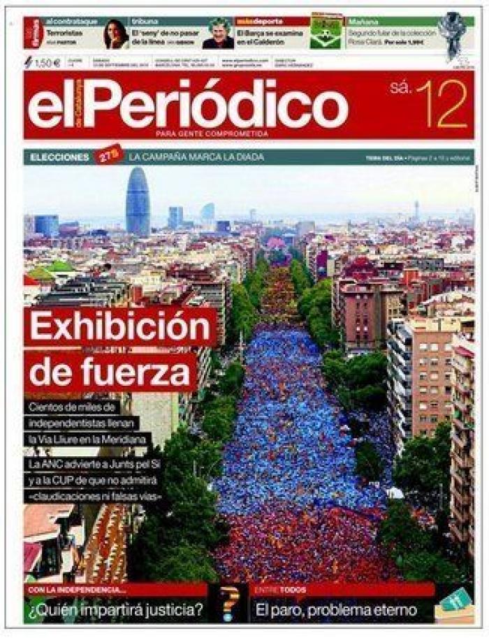 Así ha visto la prensa española e internacional la manifestación de la diada