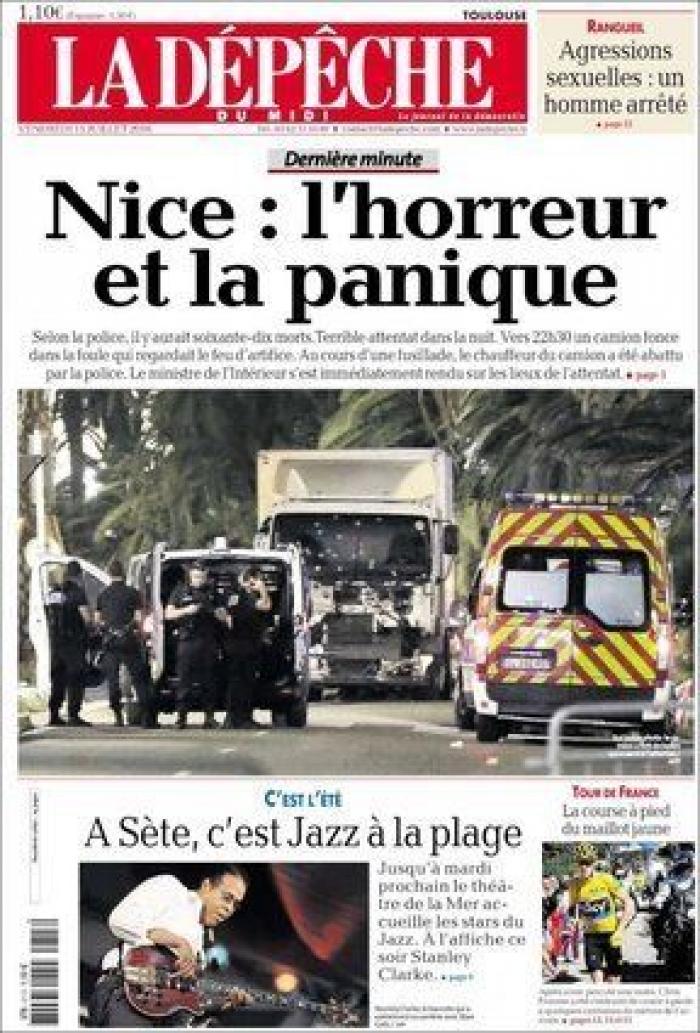 El atentado de Niza, en portada