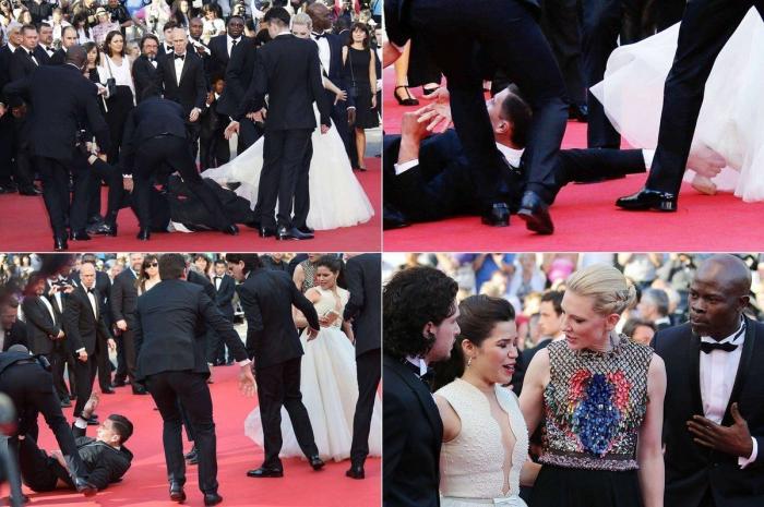 Un hombre se cuela bajo el vestido de la actriz América Ferrera en Cannes (VÍDEO, FOTOS)