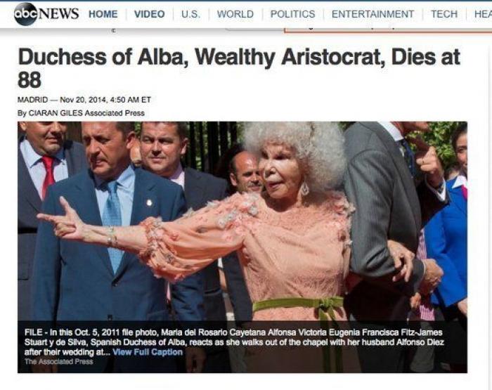 Portadas muerte duquesa de Alba: así la despiden los medios
