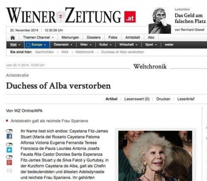 Portadas muerte duquesa de Alba: así la despiden los medios