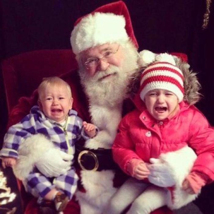 Niños con Papá Noel: 36 fotos que no salieron como se esperaba