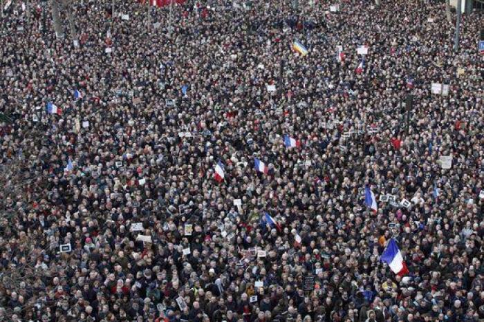 Imágenes aéreas de la marcha de París que dan una idea de su dimensión