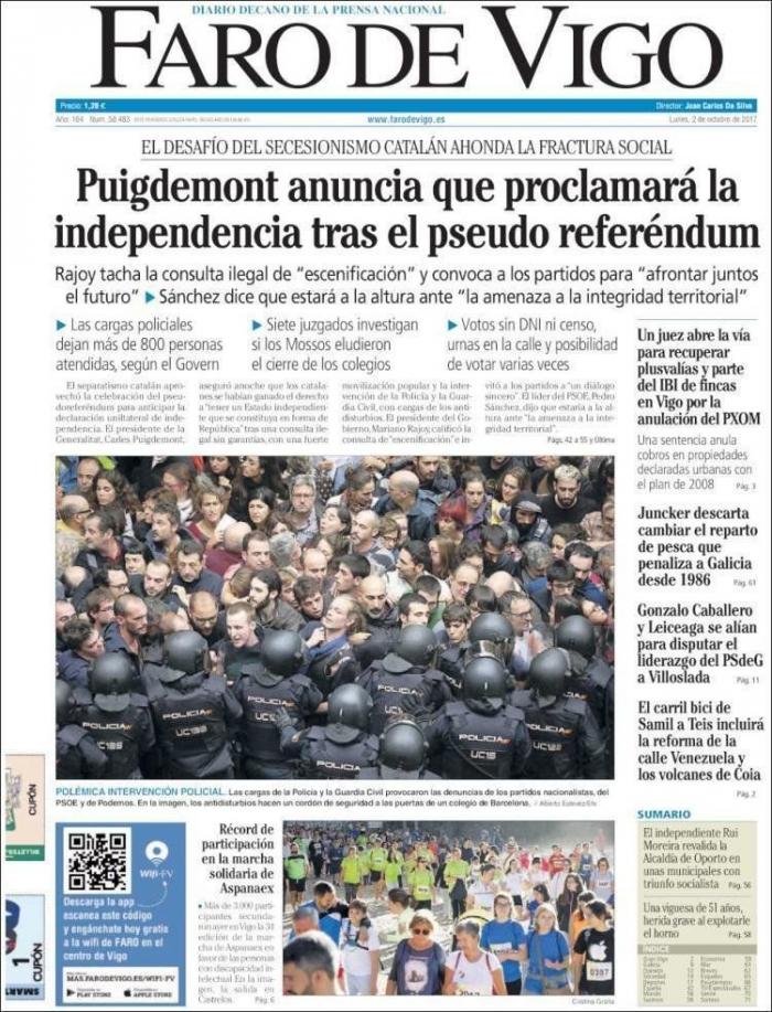 2-O, en directo: el día después del referéndum en Cataluña