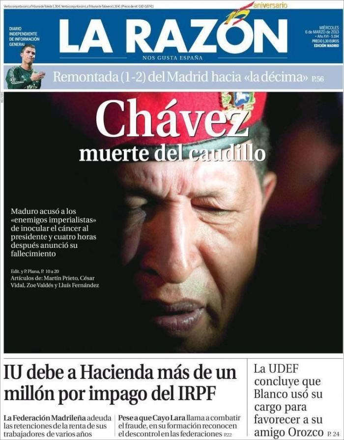 Así ve la prensa nacional la muerte de Hugo Chávez (FOTOS)