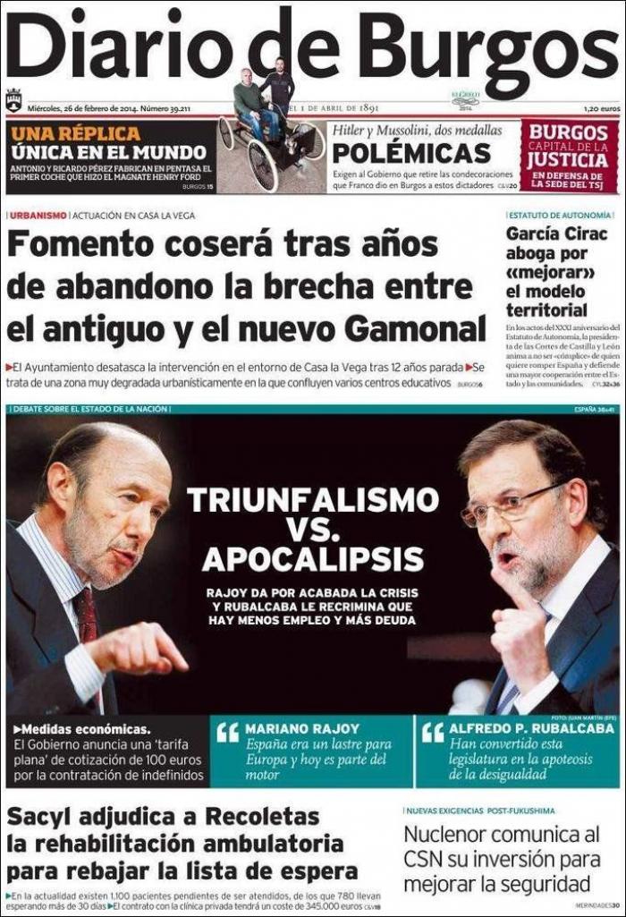 Portadas del debate: el optimismo de Rajoy frente a la dureza de Rubalcaba (FOTOS)