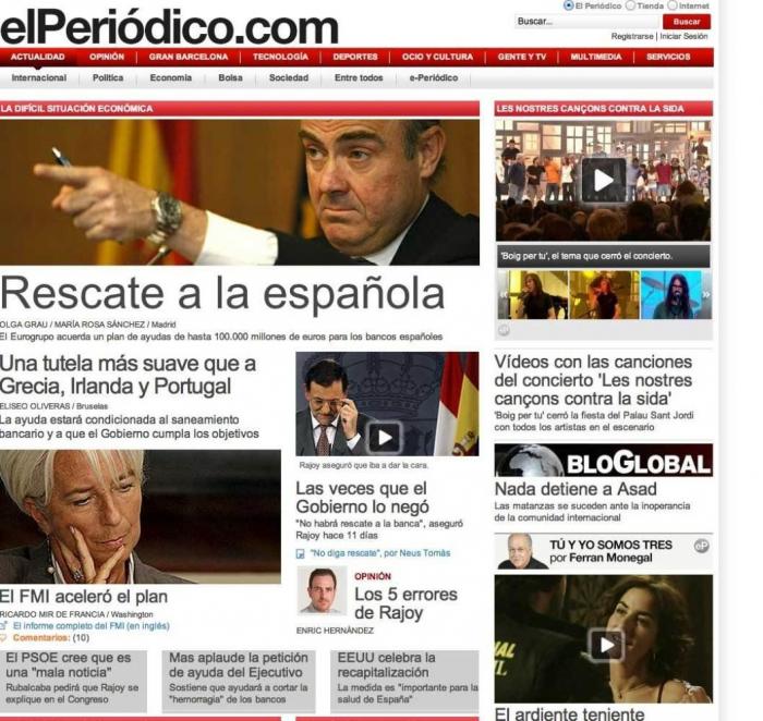 Recordatorio para Rajoy: las portadas del rescate