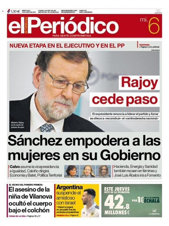 El vacío que deja Rajoy en el PP protagoniza las portadas de este miércoles