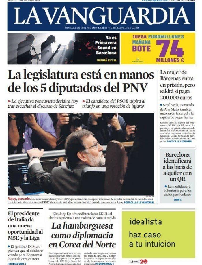 El PNV, protagonista de las portadas de este jueves