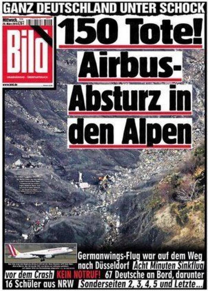Accidente de Germanwings: las portadas sobre la catástrofe aérea (FOTOS)