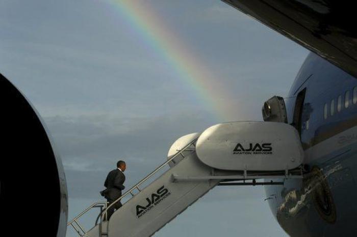 La fotaza de Pete Souza: Barack Obama y el arcoíris