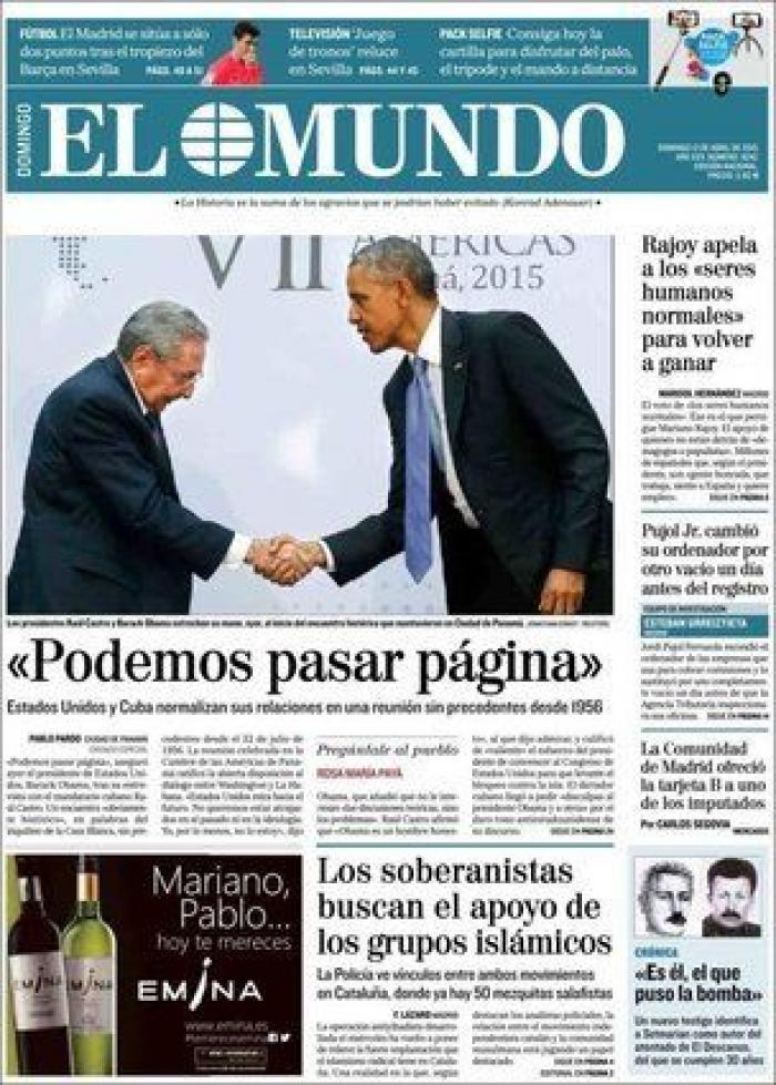 Las portadas tras el encuentro entre Obama y Castro