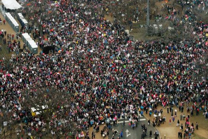 Las impresionantes imágenes aéreas de la Marcha de las Mujeres