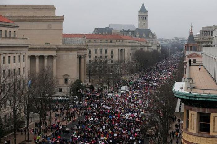 Las impresionantes imágenes aéreas de la Marcha de las Mujeres