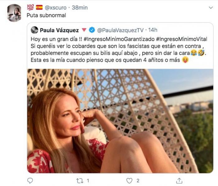 "Puta", "Mugrosa": Graves insultos a Paula Vázquez por defender el Ingreso Mínimo Vital