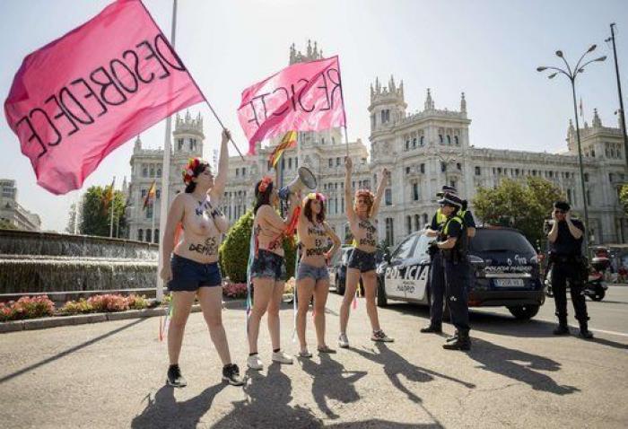 Un antidisturbios da un bofetón a un taxista que se manifestaba en Sevilla