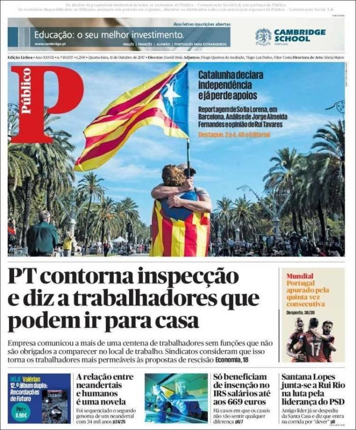 Así se ve en el mundo la declaración de independencia en suspenso de Cataluña