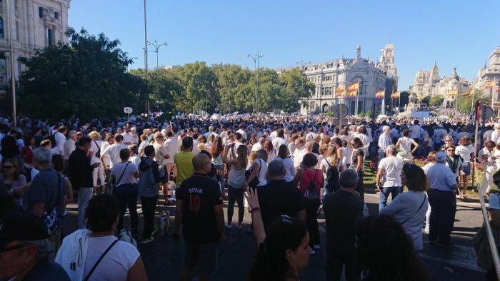 Las imágenes de las manifestaciones por el diálogo y por España en Madrid