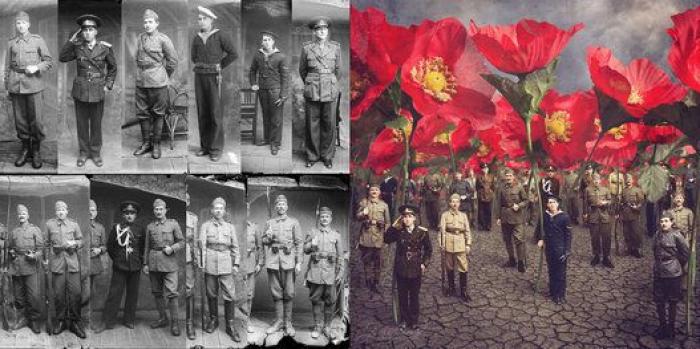 Una artista convierte imágenes de la Primera Guerra Mundial en mundos fantásticos (FOTOS)