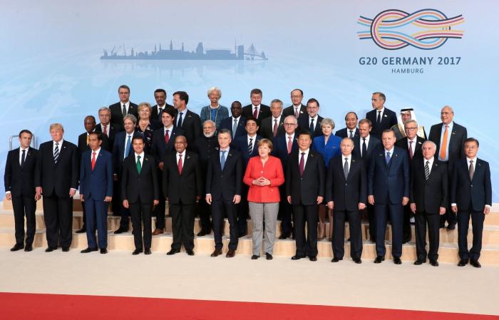 La foto de familia del G20: cuatro mujeres y 32 hombres