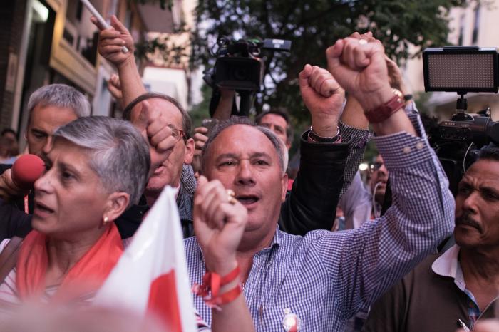 Las fotos de la celebración de los partidarios de Pedro Sánchez