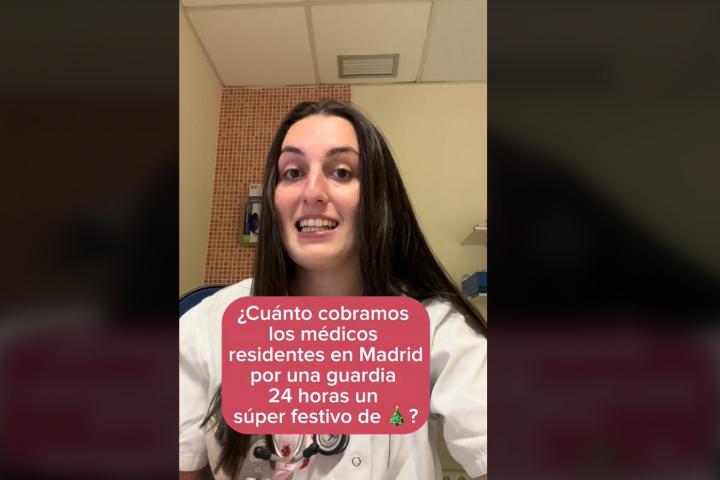 Inés Rodríguez en su video sobre los sueldos de los médicos internos residentes