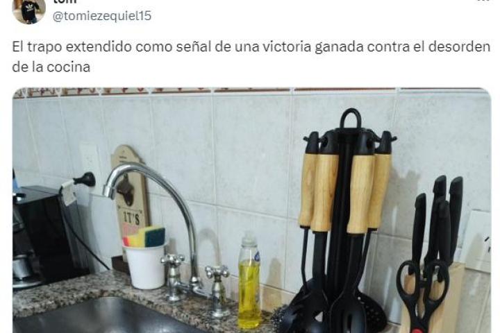 noticiaspuertosantacruz.com.ar - Imagen extraida de: https://www.huffingtonpost.es//virales/la-forma-colocado-trapo-cocina-representa-unmbolo-victoria.html