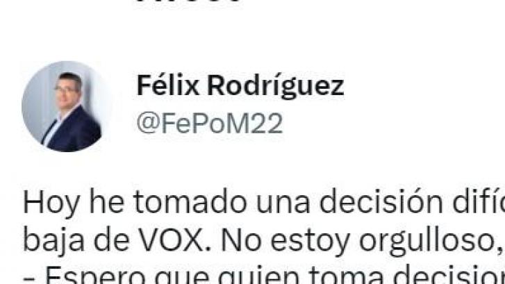 Un político de Vox en Valladolid abandona el partido y deja un mensaje que da mucho que hablar