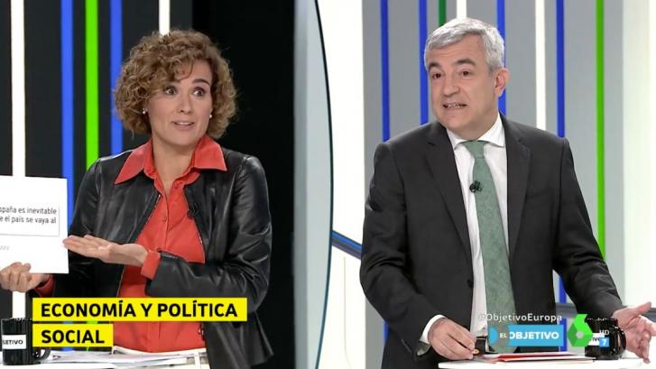 El momento de tensión entre Dolors Montserrat (PP) y Luis Garicano (C's) en el debate de laSexta