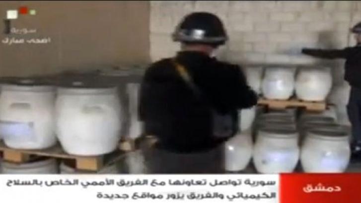 La televisión oficial muestra las armas químicas de Siria (FOTOS)