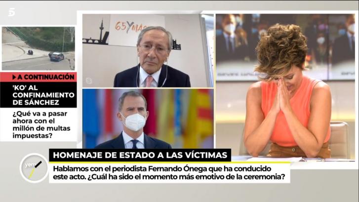 Sonsoles Ónega se emociona en directo mientras entrevista a su padre, Fernando Ónega