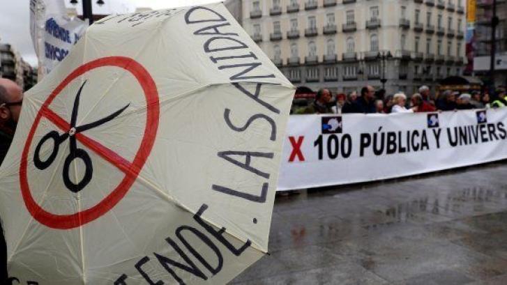 Concentración en Madrid contra la privatización sanitaria