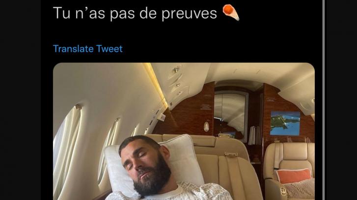 Benzema borra una foto suya durmiendo después de que muchos se fijasen en lo mismo: mira bien